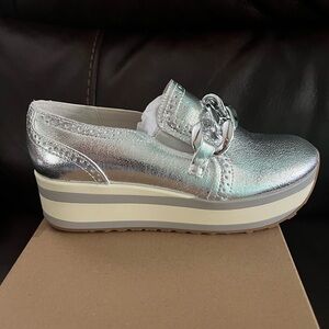 Silver Platform Loafers